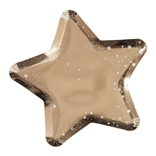 Papperstallrikar Stjärnor Guld - 8-pack