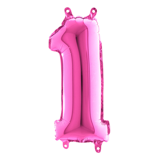 Sifferballong Mini Rosa Metallic - Siffra 1