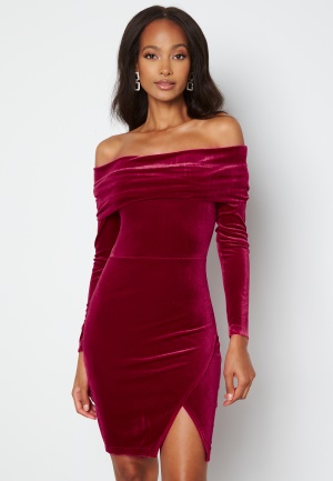 BUBBLEROOM Sofielle Velvet Dress Cerise S