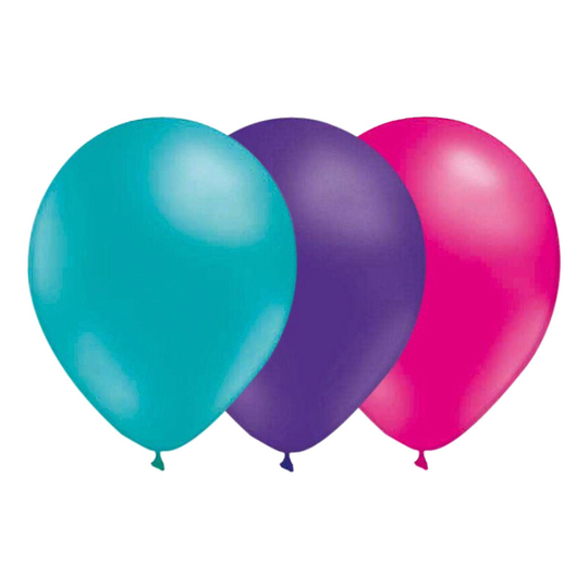 Ballongkombo Turkos/Lila/Magenta - 15-pack