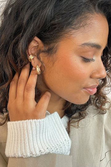 NA-KD Accessories Recycled pack med frostade hoops och cuff - Gold