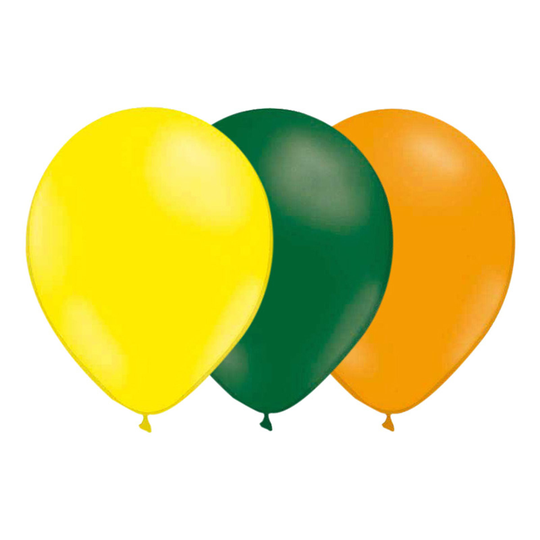 Ballongkombo Ljusgul/Mörkgrön/Mandarin - 15-pack