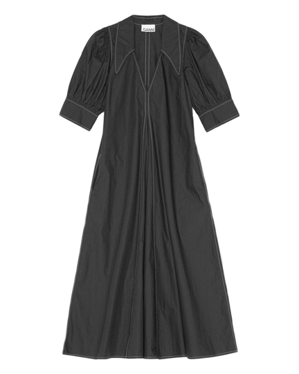 Klänning poplin maxi svart