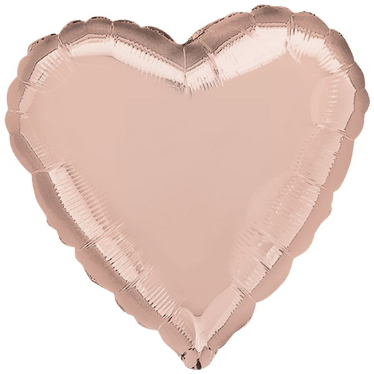 Folieballong - Hjärta - Roséguld (Storlek: 45 cm)