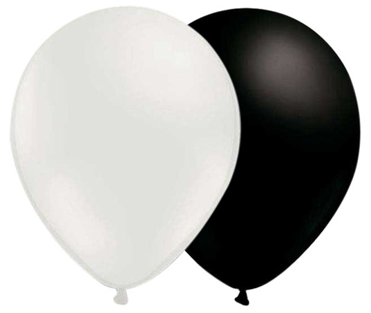 Ballonger - Svart/Vit - 10-pack