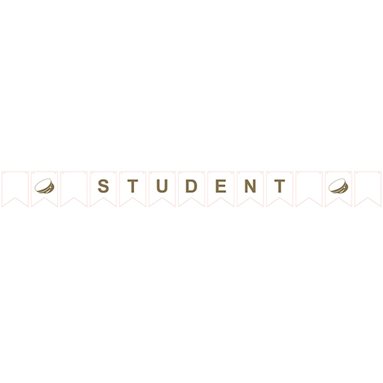 Vimpel - Student - Vit/Guld