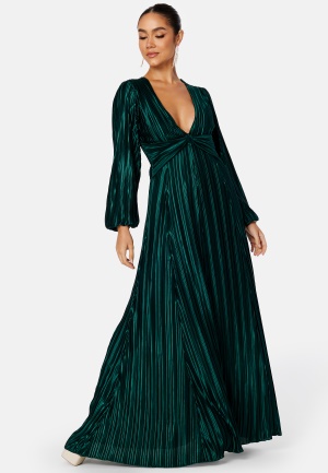 Bubbleroom Occasion Mae Pleated Gown Dark green 46