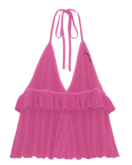 Halterneck boucle rosa