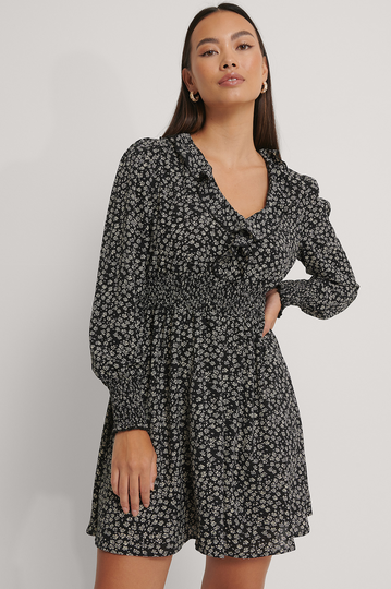 NA-KD Boho Miniklänning med volangdetalj - Flower