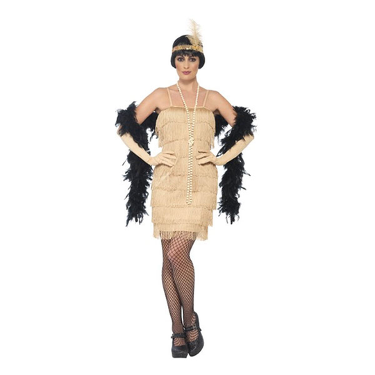 Flapper Guld Kort Maskeraddräkt - Large