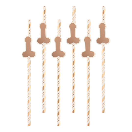 Papperssugrör med Snoppar - 6-pack