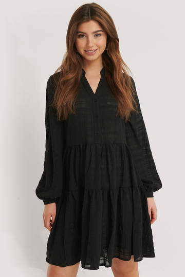 NA-KD Boho Structure A-Line Dress - Black