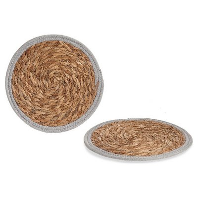 Bordsunderlägg Brun Grå Naturliga fibrer (Ø 30 cm)