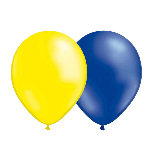 Ballonger - Metallic - Blå/Gul - 25-pack