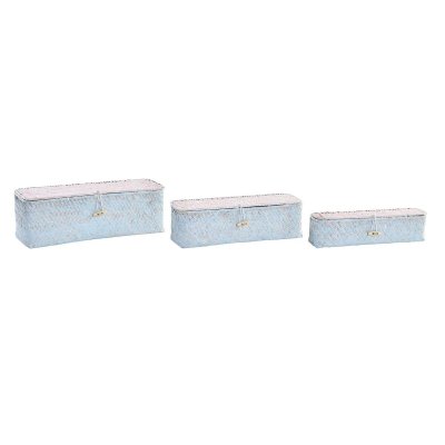 Korg - set DKD Home Decor Polyester Naturliga fibrer Boho Medelhavs (33 x 14 x 10 cm)