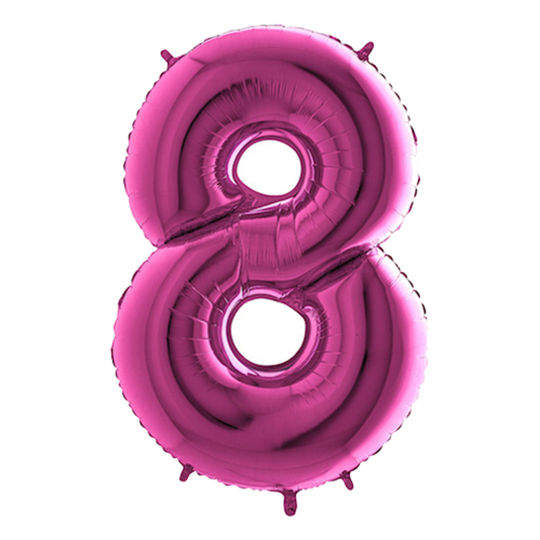 Sifferballong Rosa Metallic - Siffra 8
