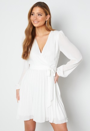 Bubbleroom Occasion Christa Pleated Dress White 32