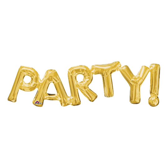 Bokstavsballong PARTY! Guld