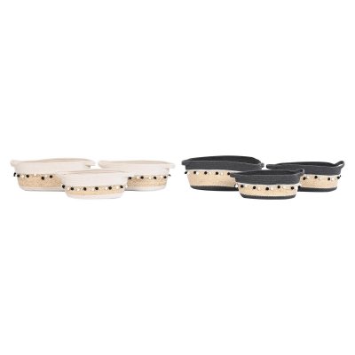 Korg - set DKD Home Decor Grå Vit Naturliga fibrer Boho (36 x 26 x 15 cm) (2 antal)