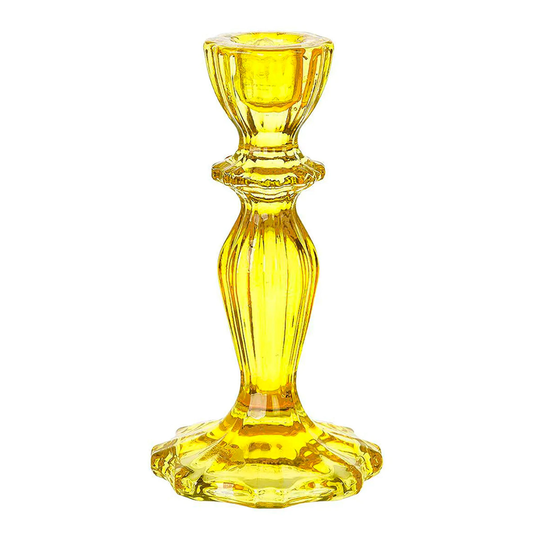 Ljusstake i Glas Boho - Gul