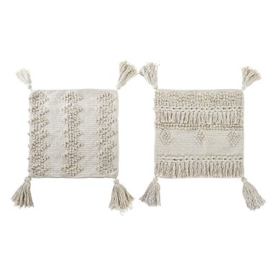Kuddfodral DKD Home Decor Beige Frans Boho (2 antal) (45 x 3 x 45 cm)