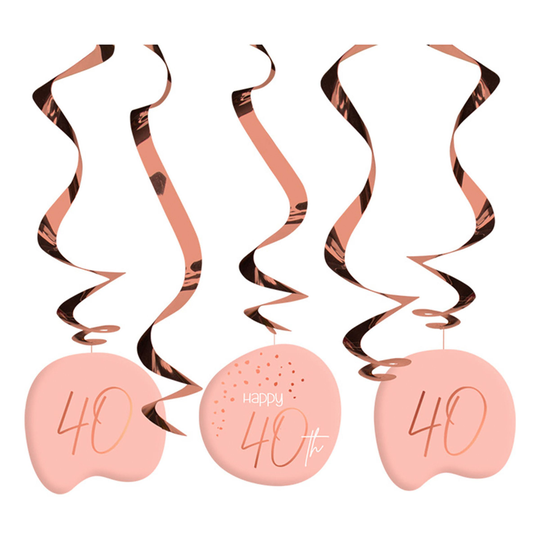 Swirls Happy 40th Lush Blush - 5-pack