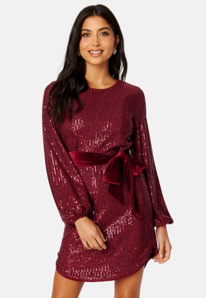 BUBBLEROOM Sanja sparkling dress Bordeaux 34