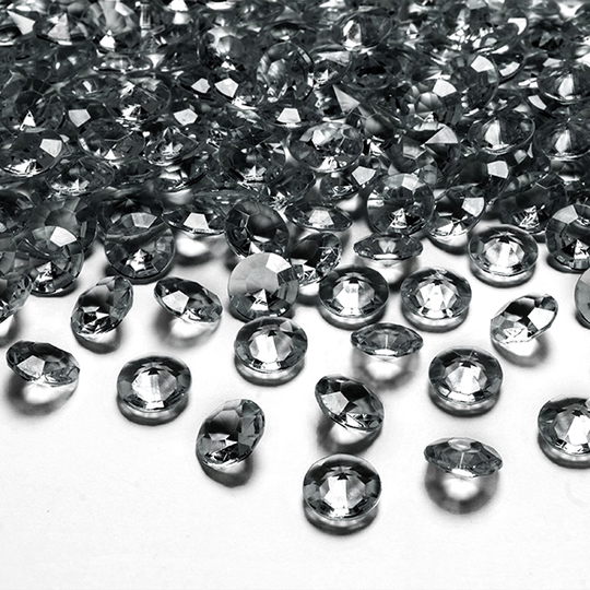 Diamantkonfetti - 12 mm - Mörkgrå