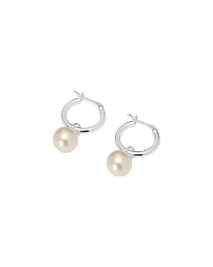 Örhängen pearl hoop silver