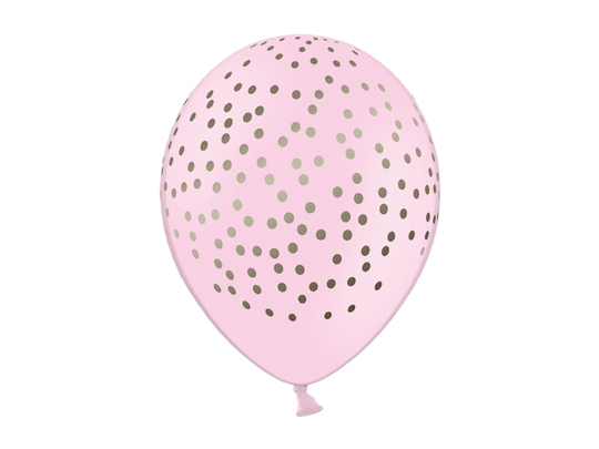 Ballonger - Dotty - Rosa/Guld