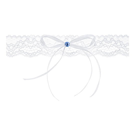 Strumpeband Vit med Rosett - One size