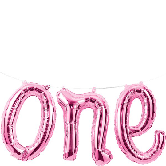 Folieballong - One - Rosa