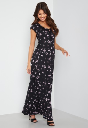Happy Holly Tessie maxi dress Black / Floral 48/50S