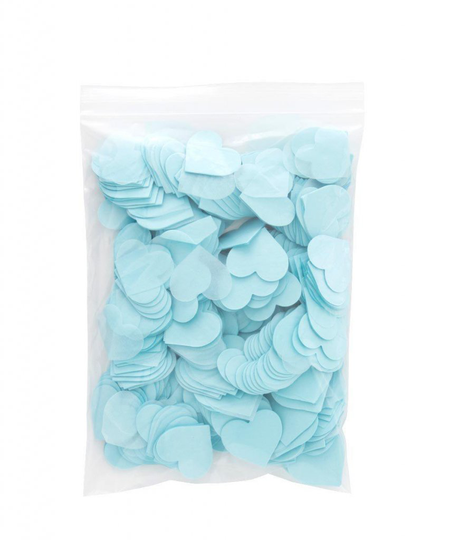 Papperskonfetti - Hjärtan - Ljusblå - 100 g