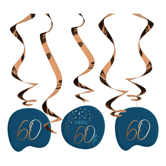 Swirls Happy 60th True Blue - 5-pack