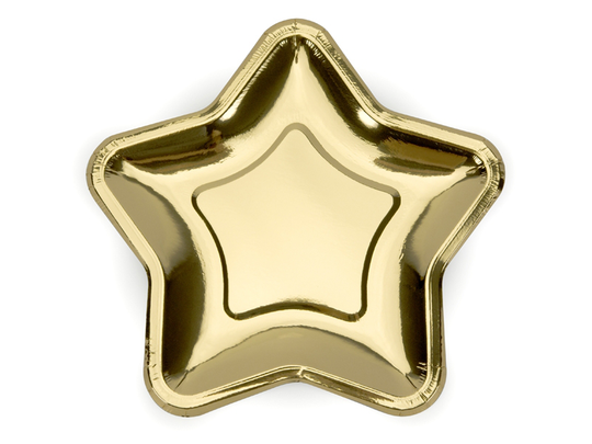 Papptallrikar - Stjärna - Guld
