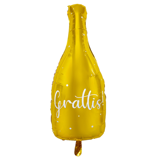 Folieballong - Champagneflaska - Grattis