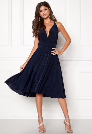 Goddiva Multi Tie Midi Dress Navy XS (UK8)