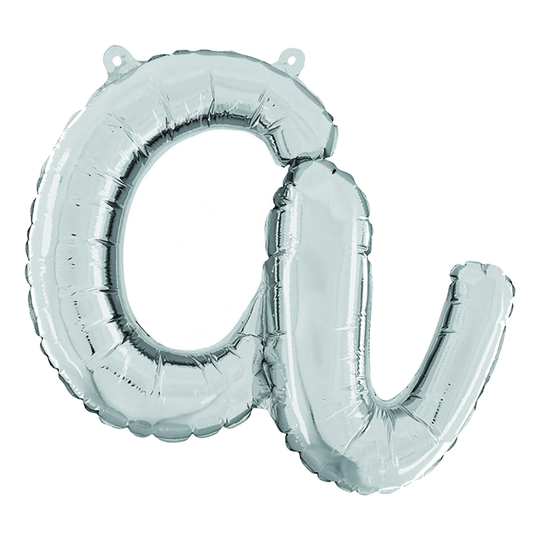 Bokstavsballong Script Silver - Bokstav A