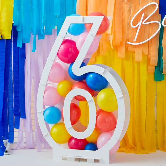 Ballongbox Siffra Vit - Siffra 6