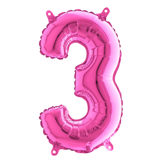 Sifferballong Mini Rosa Metallic - Siffra 3