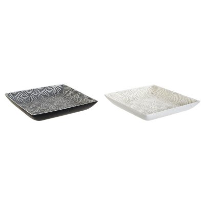 Bordsdekoration DKD Home Decor Grå Beige Harts Orientalisk (34,5 x 34,5 x 5,5 cm) (2 antal)