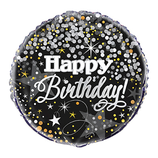 Folieballong Glitter Happy Birthday