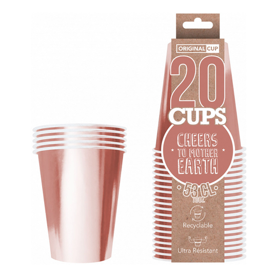 Partycups Papper Roséguld - 20-pack