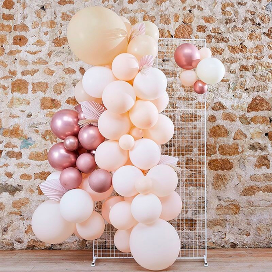 Ballongbåge Persika/Roséguld/Vit Kit