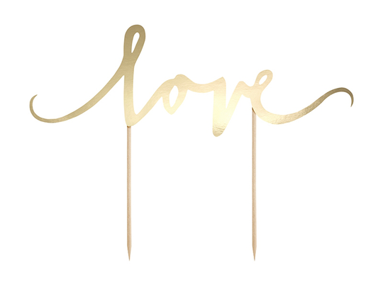 Cake Topper - love - Guld