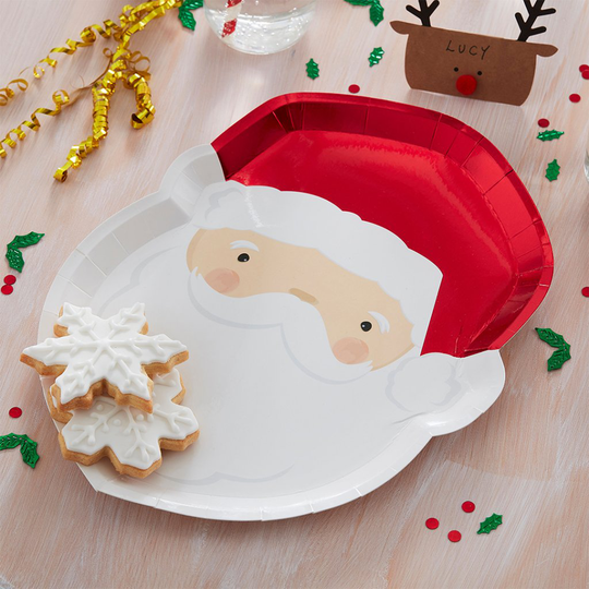 Papptallrikar - Tomte - Silly Santa