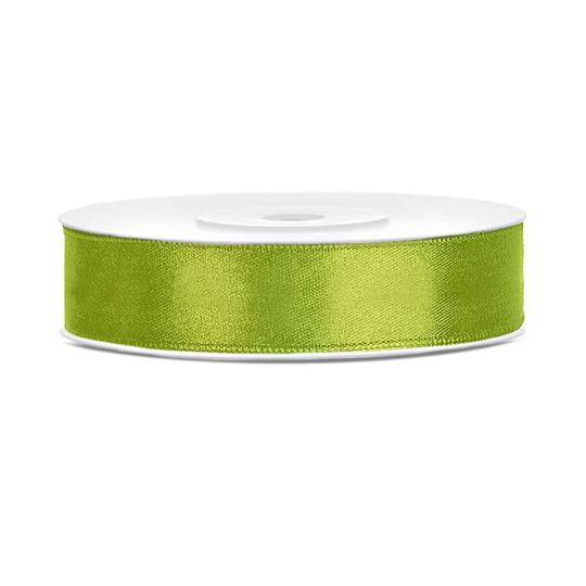 Satinband Limegrön - 12 mm x 25 m
