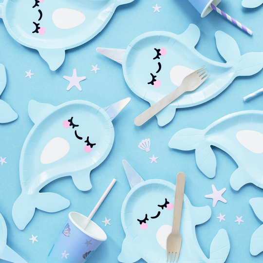 Papptallrikar - Narwhal Party
