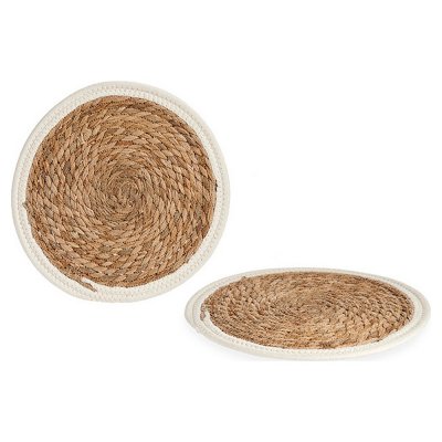 Bordsunderlägg Brun Vit Naturliga fibrer (Ø 30 cm)